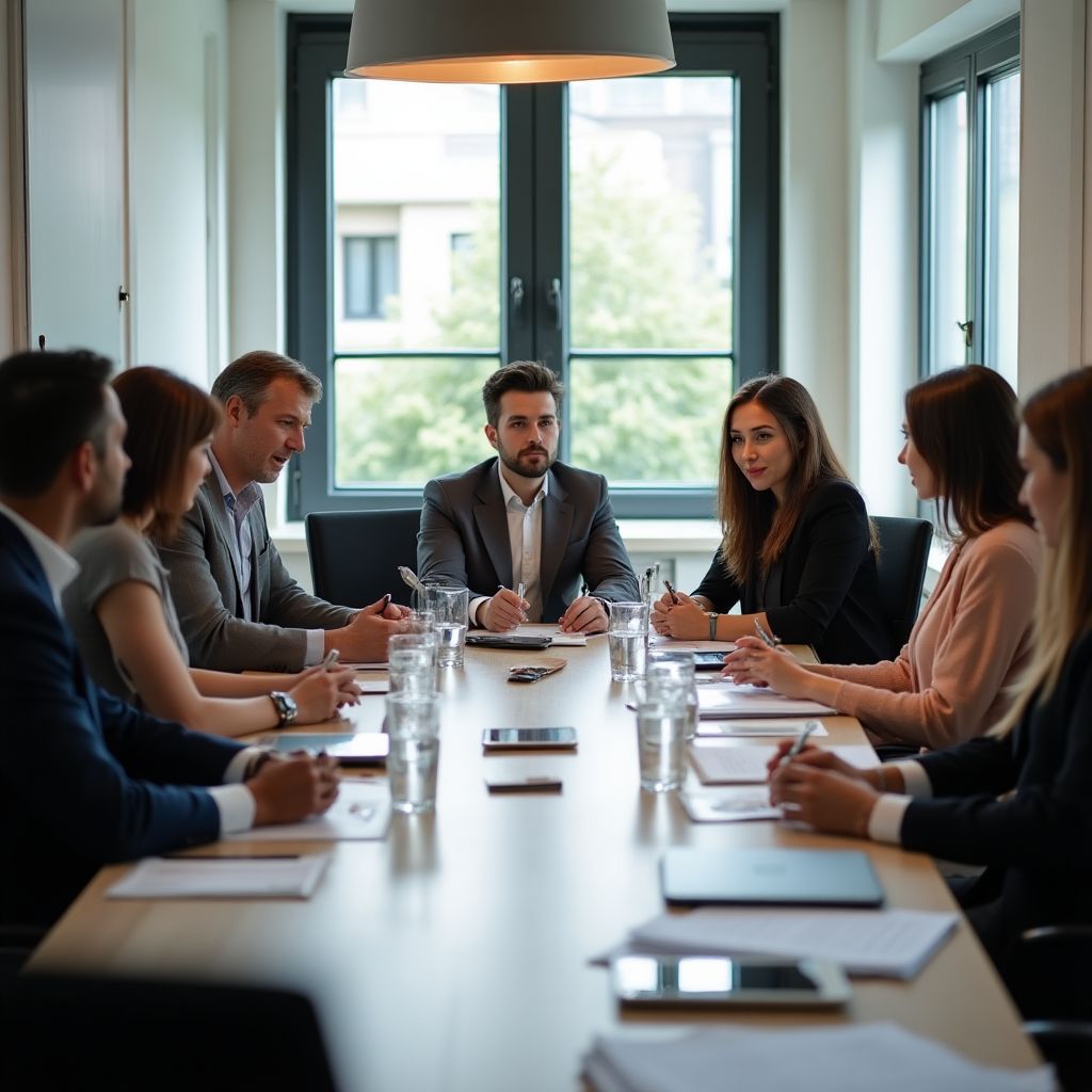 Equipo en reunión estratégica